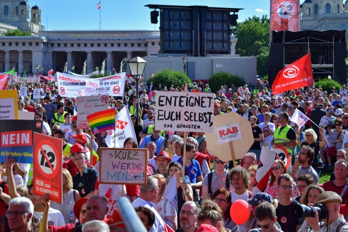Manifestation à Vienne, le 30 juin 2018