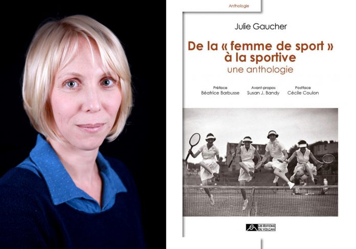 Julie_Gaucher Portrait promotionnel de Julie Gaucher et première de couverture de son ouvrage : De la