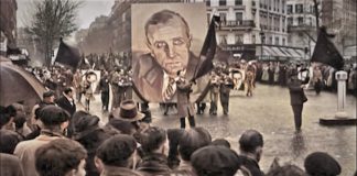 Capture d'écran de l'enterrement de Croizat