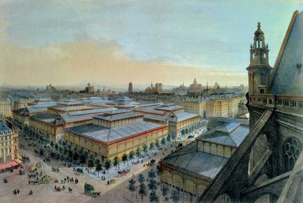 Vue des Halles de Paris depuis l'église Saint Eustache